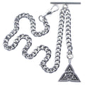 Silver Albert Chain with Trinity Celtic Knot design Fob