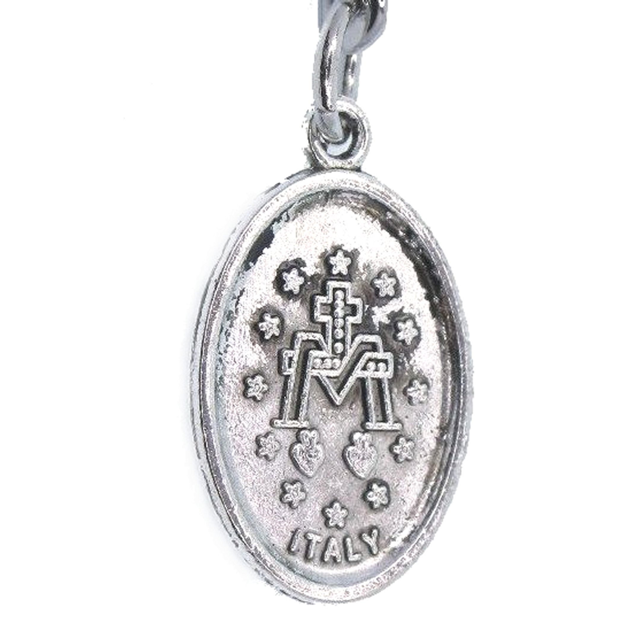 Albert Chain Silver Color Pocket Watch Chain Fob Chain for Men Saint Mary Design Medal Fob with T Bar Swivel Clasp AC195