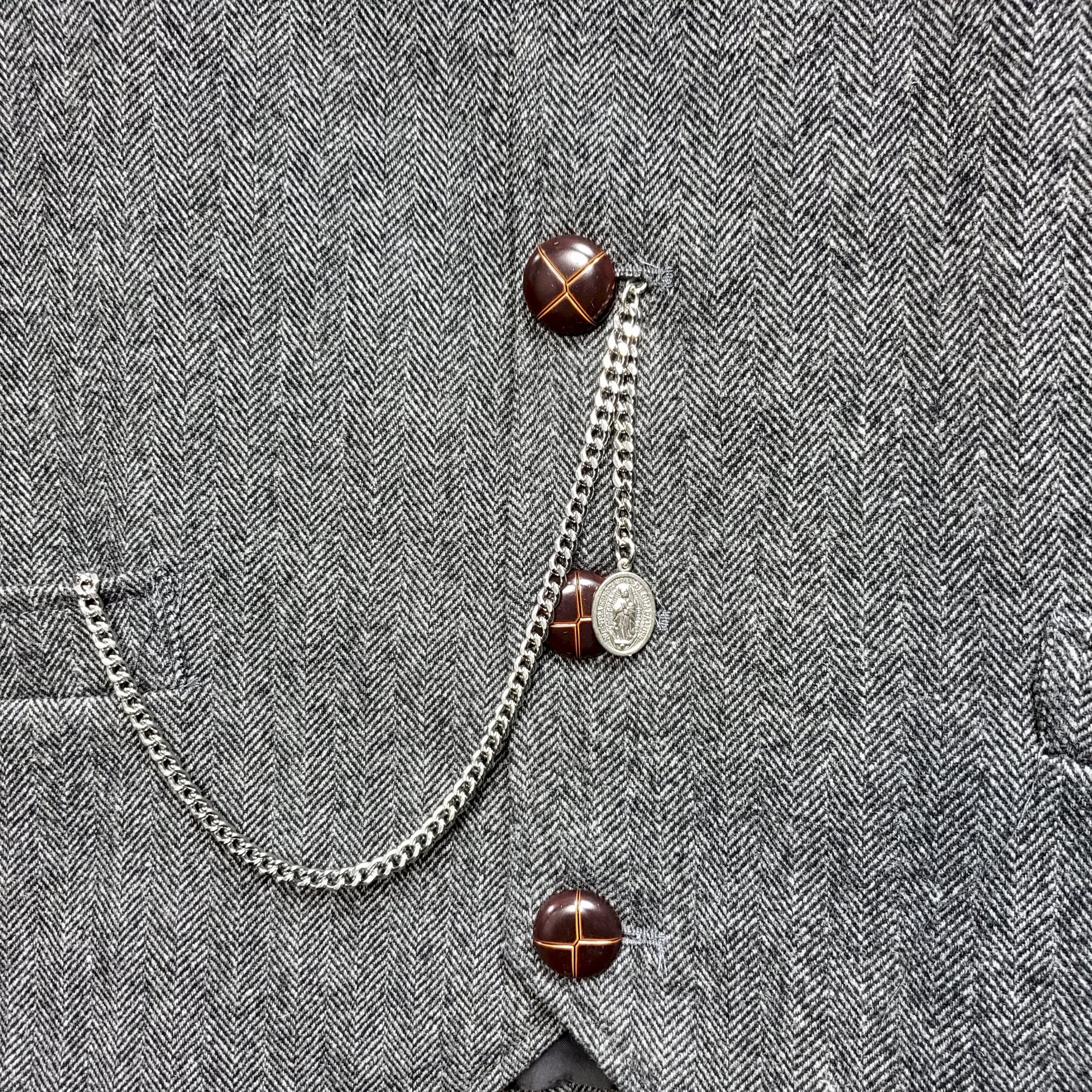 Albert Chain Silver Color Pocket Watch Chain Fob Chain with Lady of Guadalupe Medal Fob with T Bar Swivel Clasp AC200