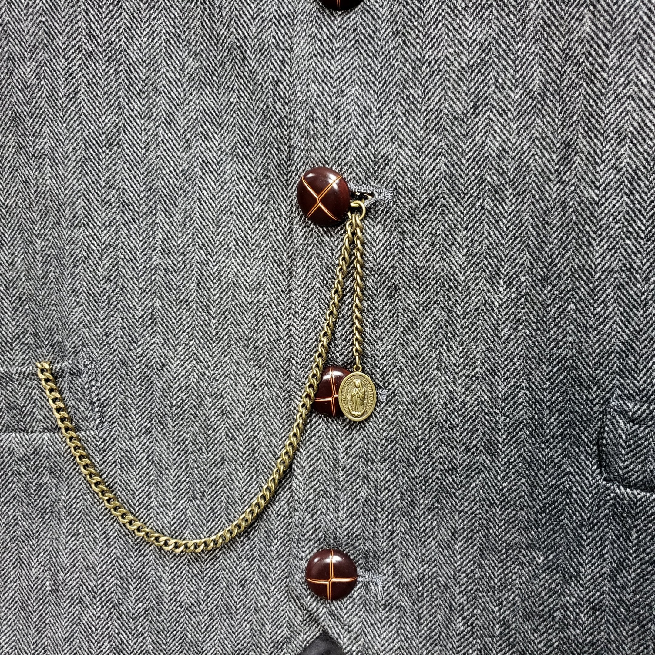 Albert Chain Bronze Color Pocket Watch Chain Fob Chain with Lady of Guadalupe Medal Fob T Bar Swivel Clasp AC201