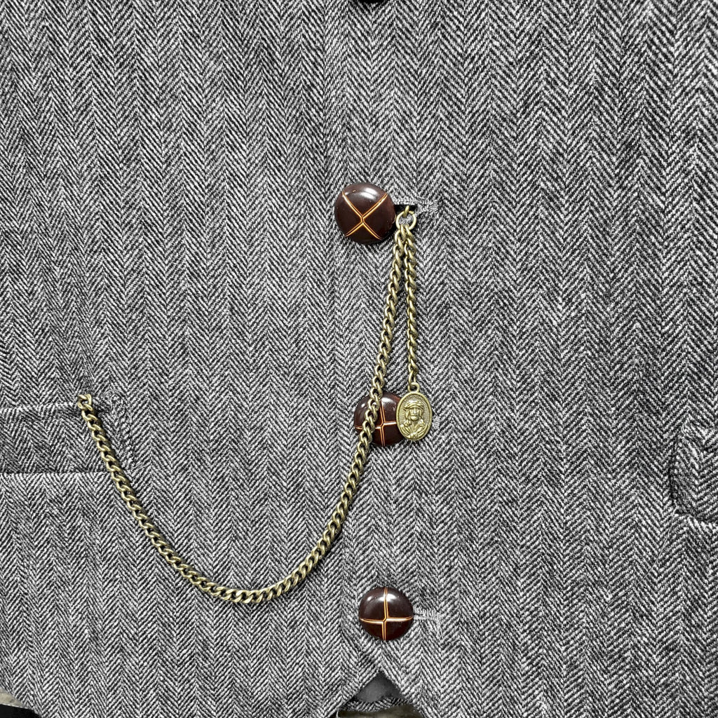 Albert Chain Bronze Color Pocket Watch Chain Fob Chain with Jesus Medal Fob T Bar Swivel Clasp AC203