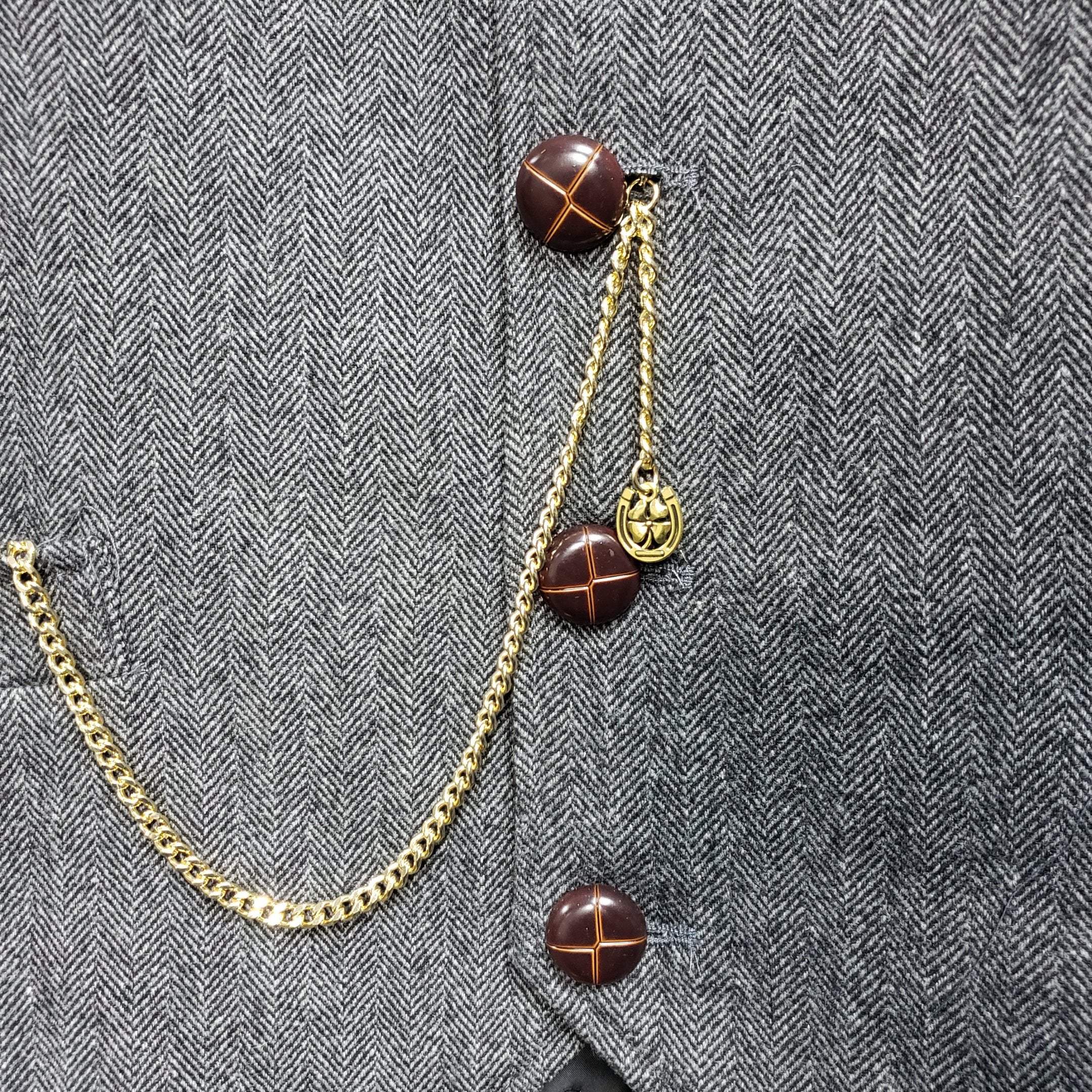 Albert Chain Gold Tone Fine Polish Pocket Watch Chain Vest Chain for Men with Lucky Four Leaf Clover Fob T-Bar Swivel Clasp AC210