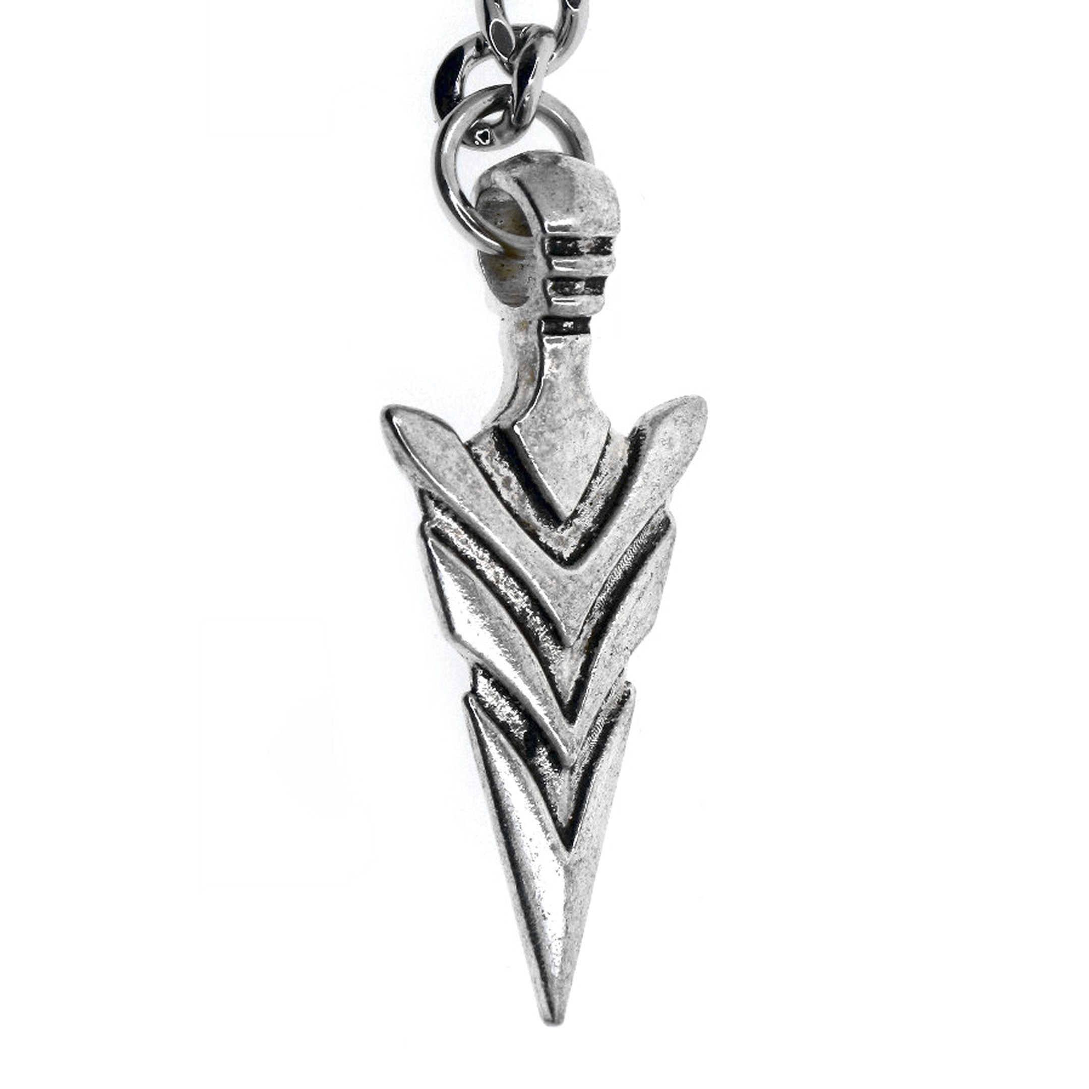 Albert Chain Silver Color Pocket Watch Chain Vest Chain for Men with Spear Point Arrowhead Fob T-Bar Swivel Clasp AC220