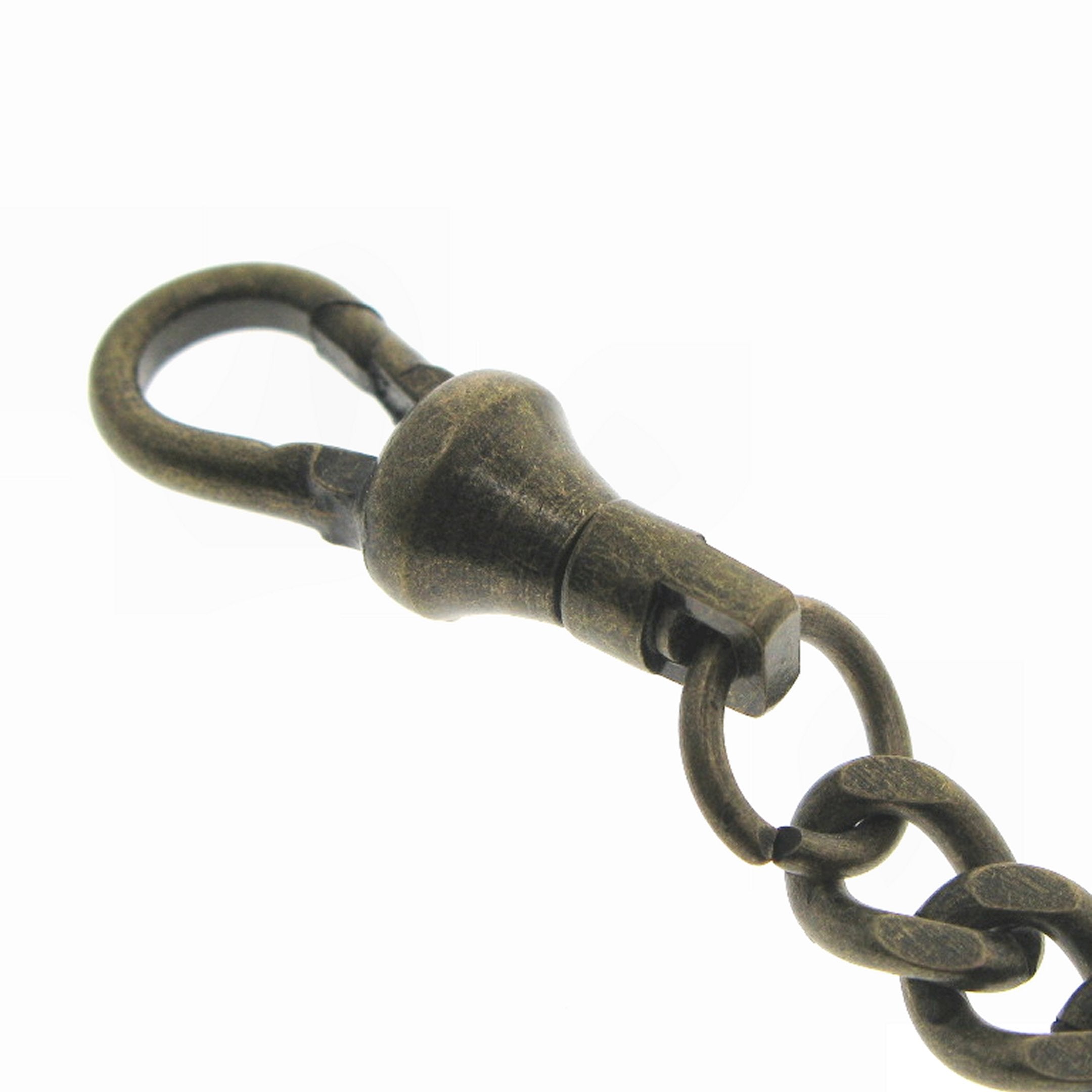 Albert Chain Bronze Color Pocket Watch Chain Vest Chain for Men with Spear Point Arrowhead Fob T-Bar Swivel Clasp AC221