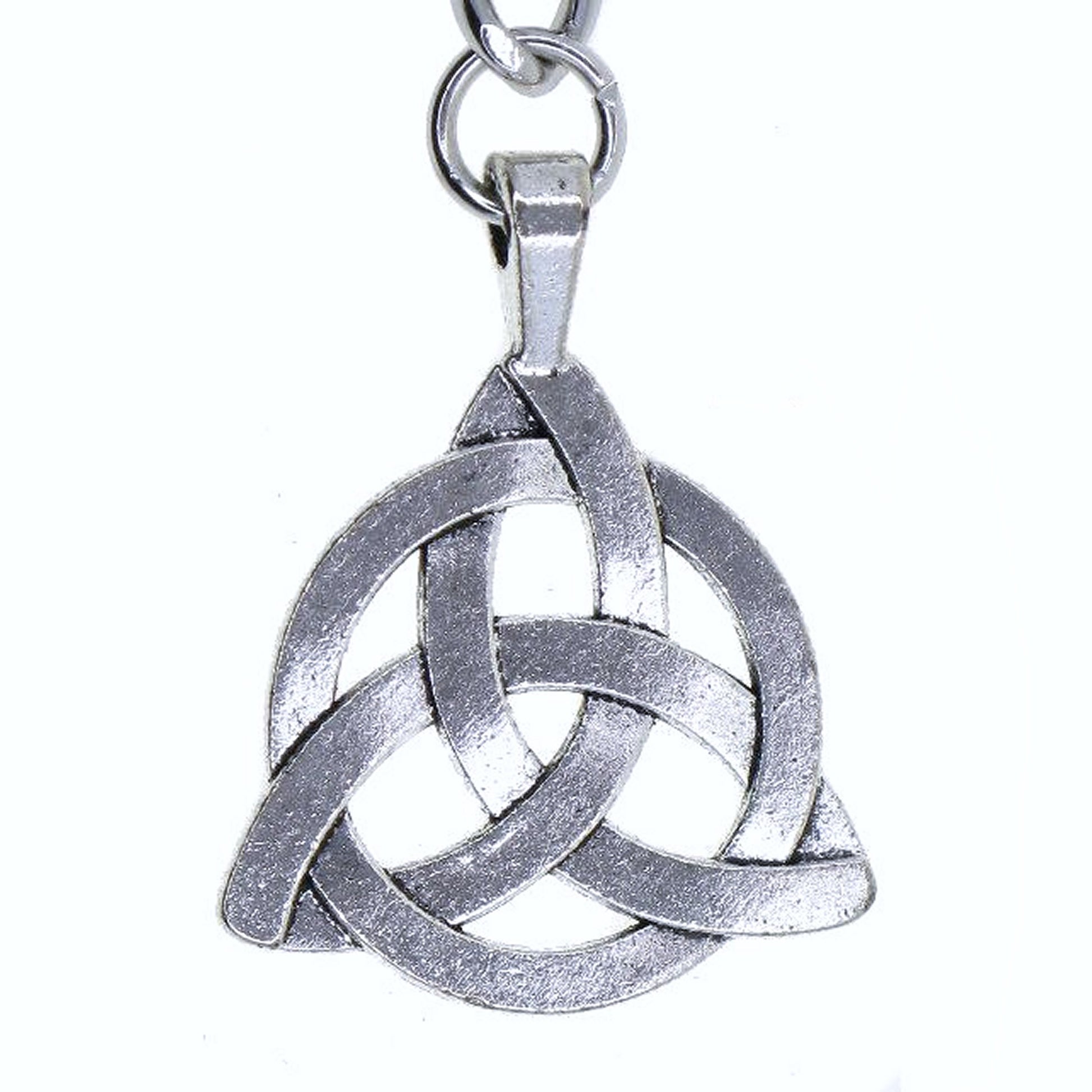 Albert Chain Silver Tone Pocket Watch Chain Vest Chain with Celtic Knot Design Fob on Drop T Bar Swivel Clip AC225