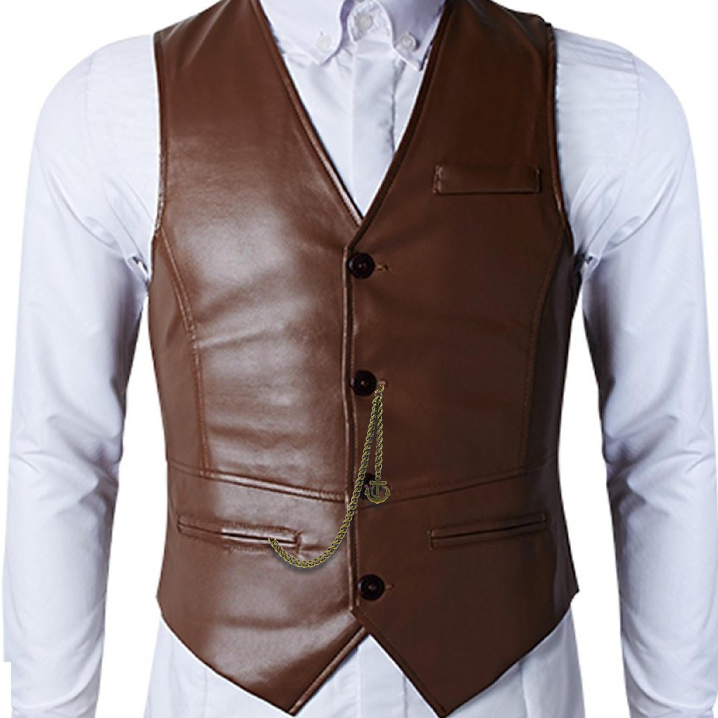 Albert Chain Pocket Watch Chains for Men Antique Brass Plating with Anchor Design Fob T Bar AC24