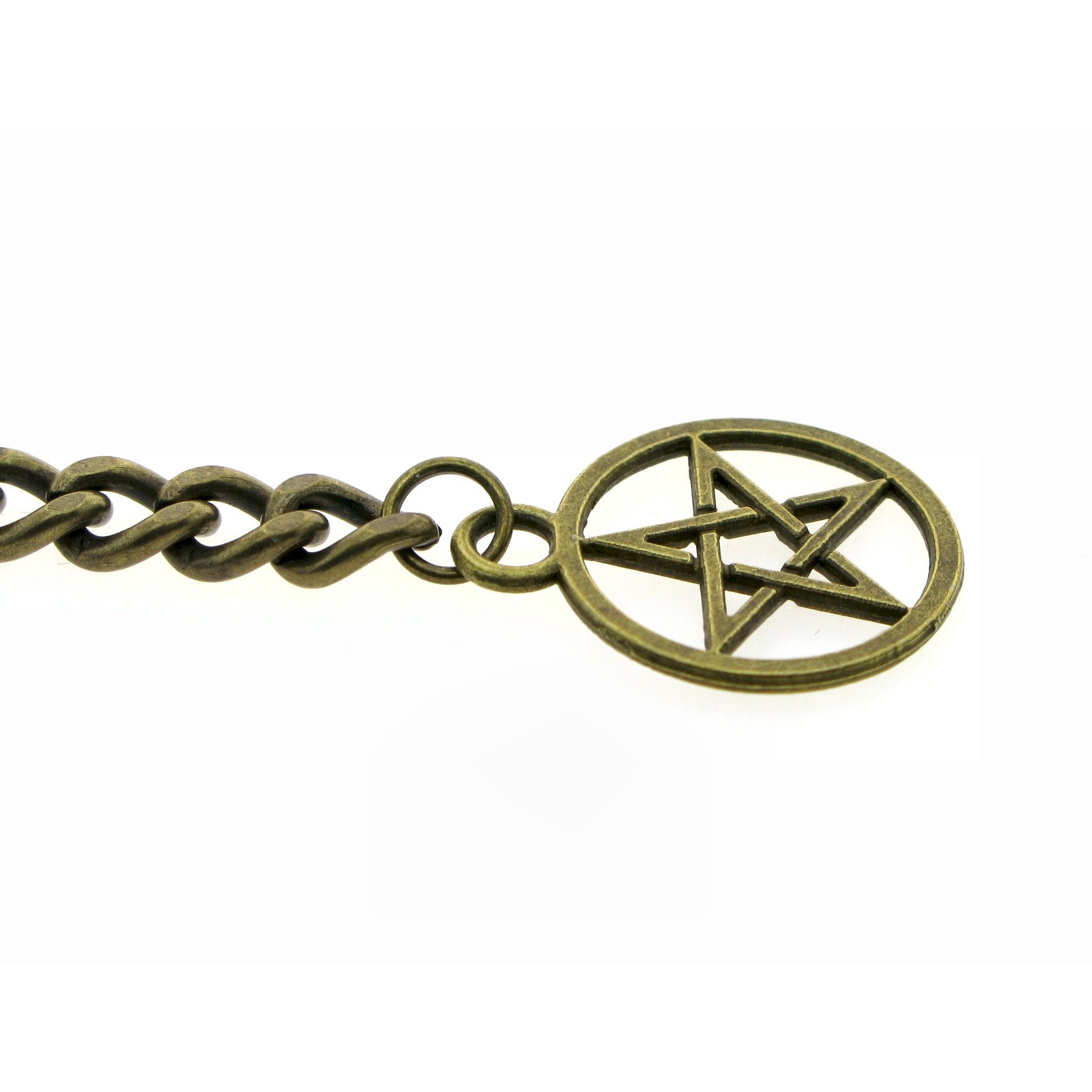 Albert Chain Pocket Watch Chains for Men Antique Brass Plating with Star Design Fob T Bar AC27