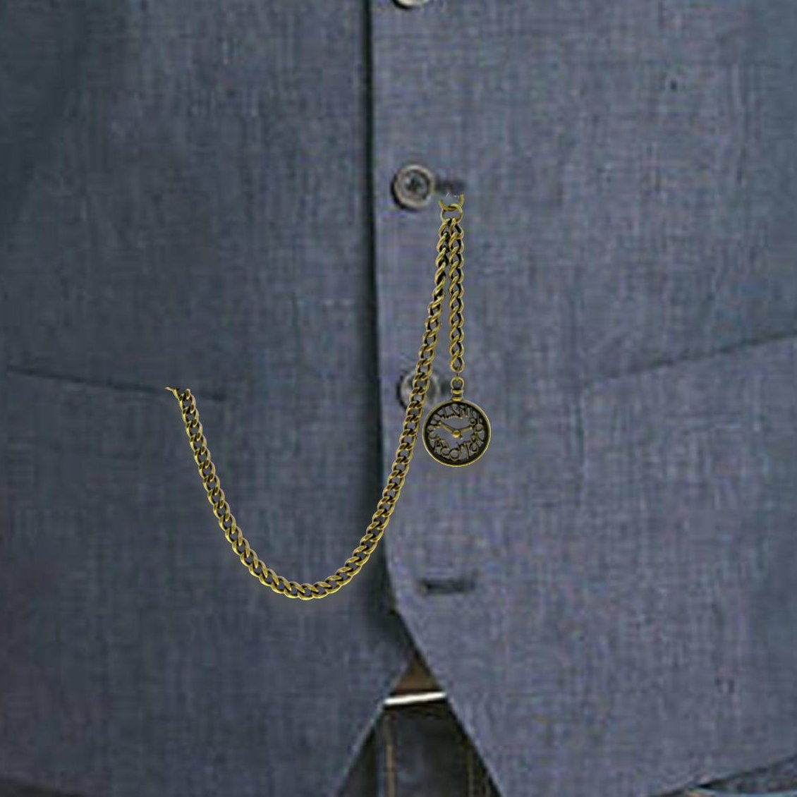 Albert Chain Pocket Watch Chains for Men Antique Brass Color with Pocket Watch Design Medal Fob and T Bar AC32