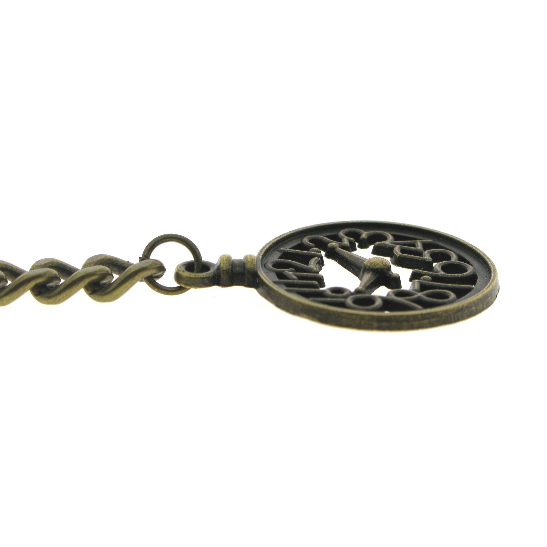 Albert Chain Pocket Watch Chains for Men Antique Brass Color with Pocket Watch Design Medal Fob and T Bar AC32