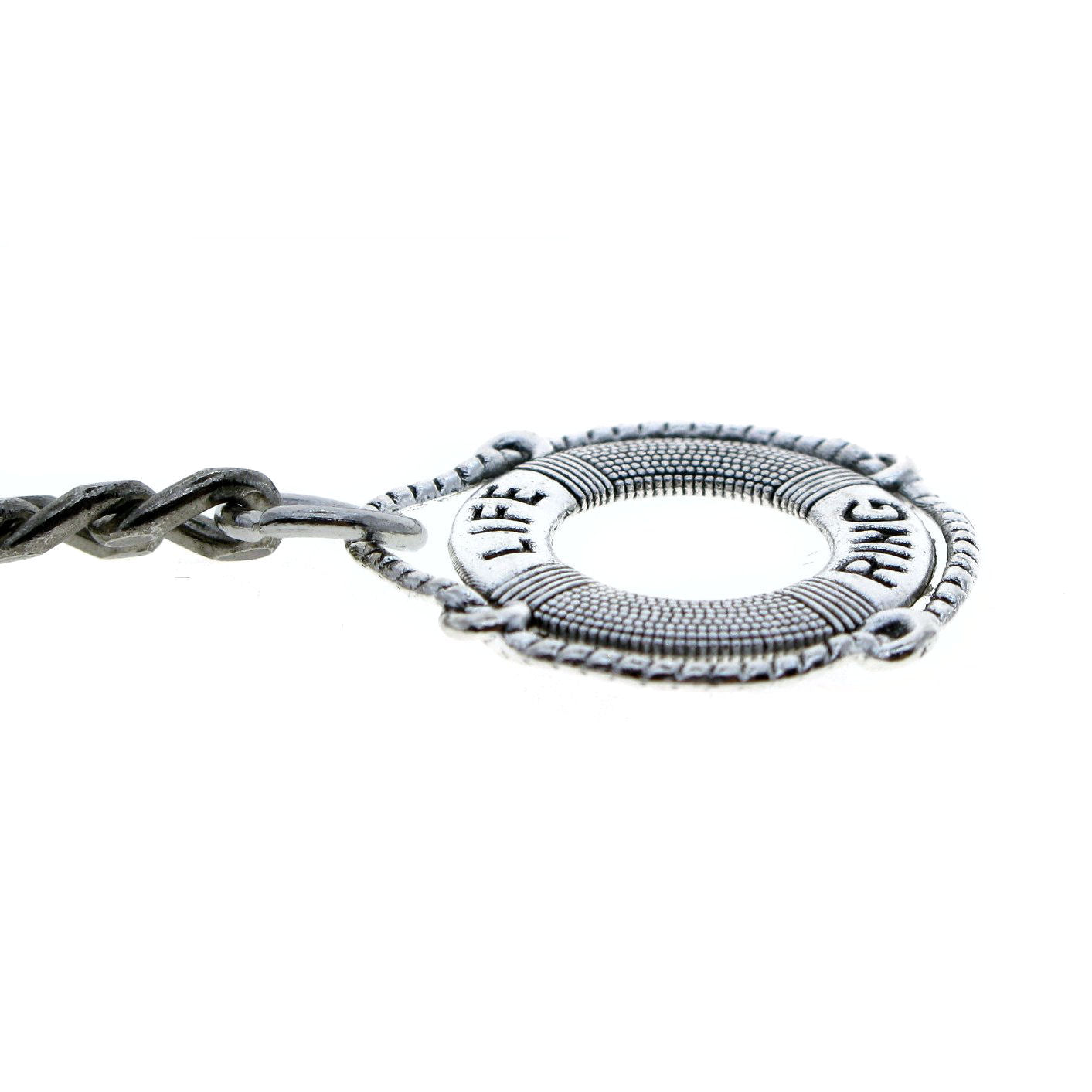 Albert Chain Silver Color Pocket Watch Chains for Men with Lifebuoy Design Fob T Bar AC35
