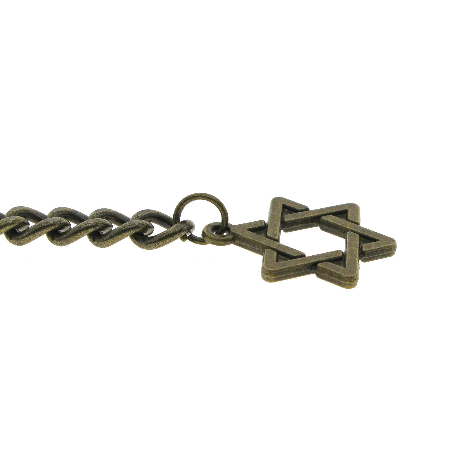 Albert Chain Pocket Watch Chains for Men Antique Brass Plating with Star Design Fob T Bar AC38