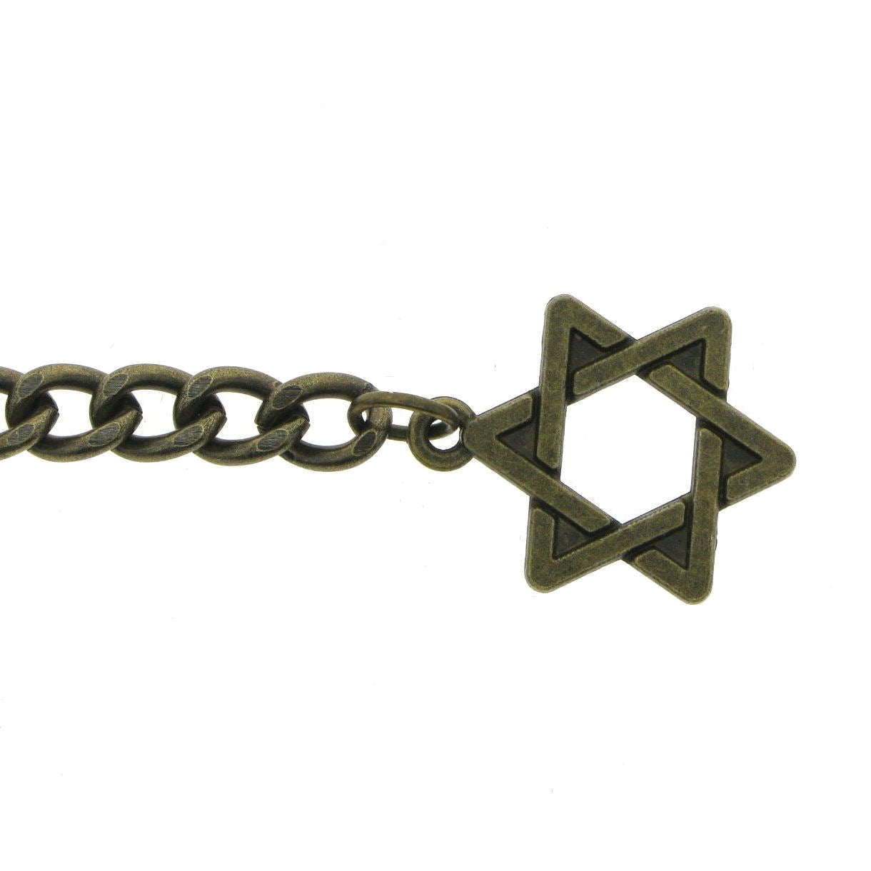 Albert Chain Pocket Watch Chains for Men Antique Brass Plating with Star Design Fob T Bar AC38