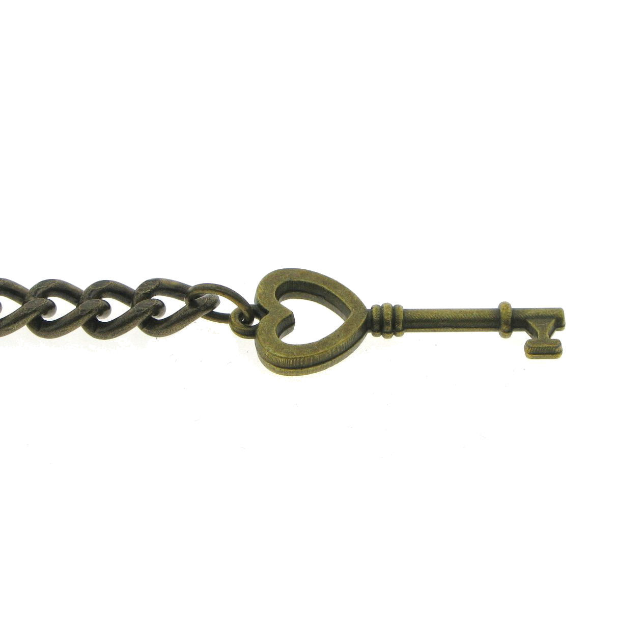 Albert Chain Pocket Watch Chains for Men Antique Brass Color with Key Design Fob and T Bar AC41