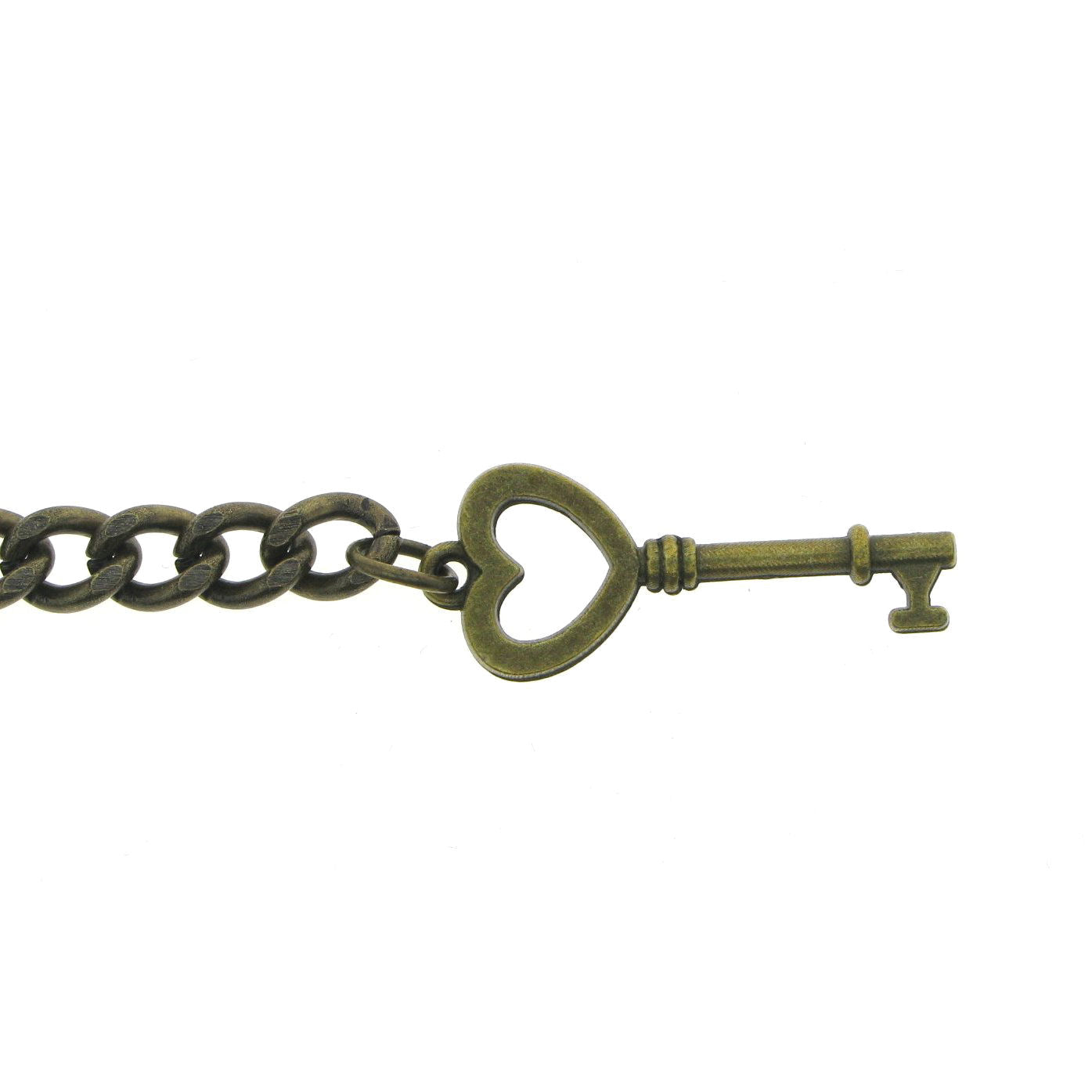 Albert Chain Pocket Watch Chains for Men Antique Brass Color with Key Design Fob and T Bar AC41