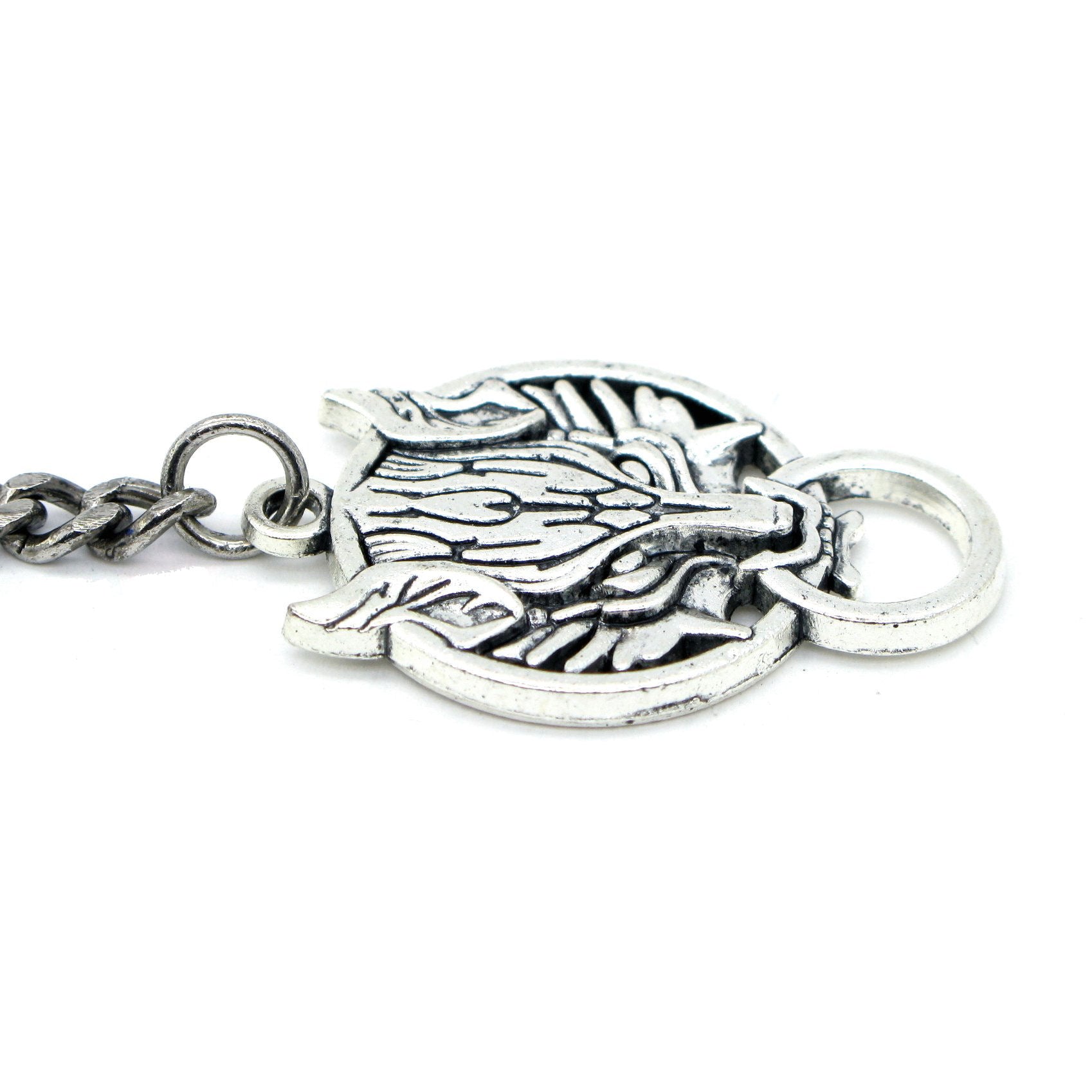 Albert Chain Silver Color Pocket Watch Chains for Men with Ancient Animal Fob Swivel Clasp T Bar AC45