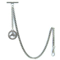 Albert Chain Silver Color Pocket Watch Chains Vest Chain for Men with Horse Design Fob T Bar AC56