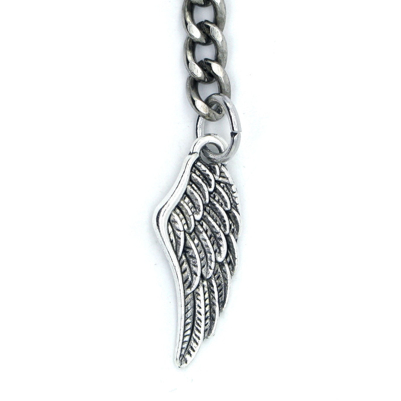 Albert Chain Silver Color Pocket Watch Chains for Men with Wing Design Fob T Bar AC59