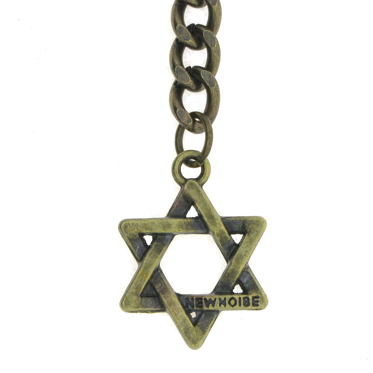 Albert Chain Pocket Watch Chains for Men Antique Brass Color with Star Pattern Fob T Bar AC61