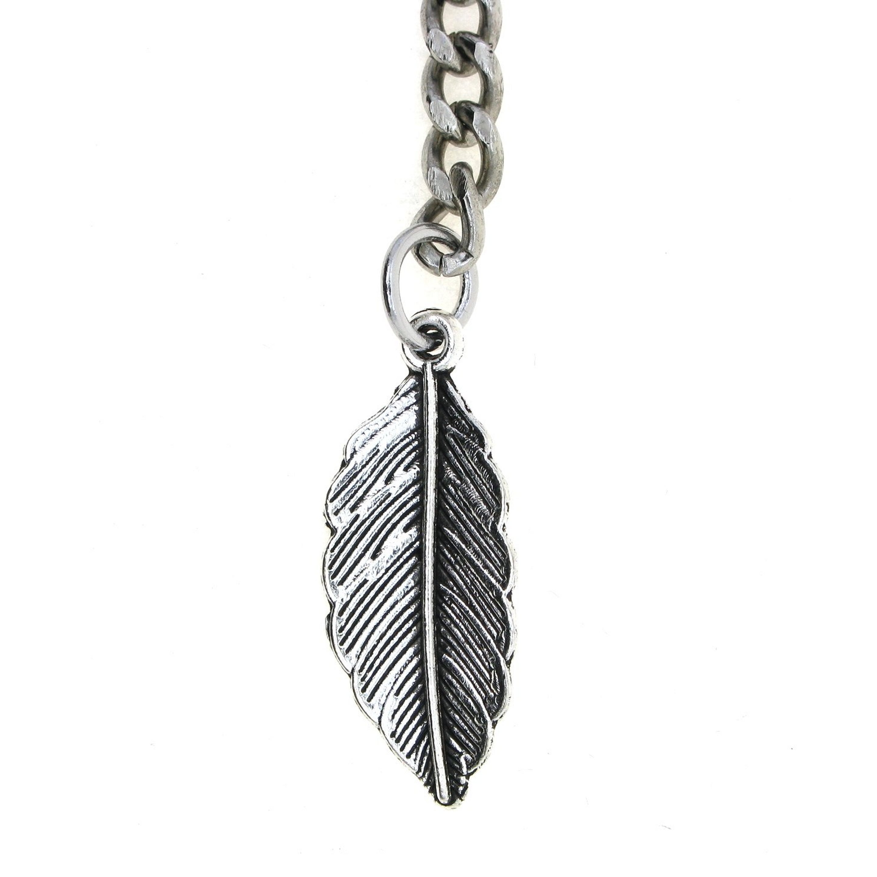 Albert Chain Silver Color Pocket Watch Chains Vest Chain for Men with Leaf Design Fob T Bar AC63