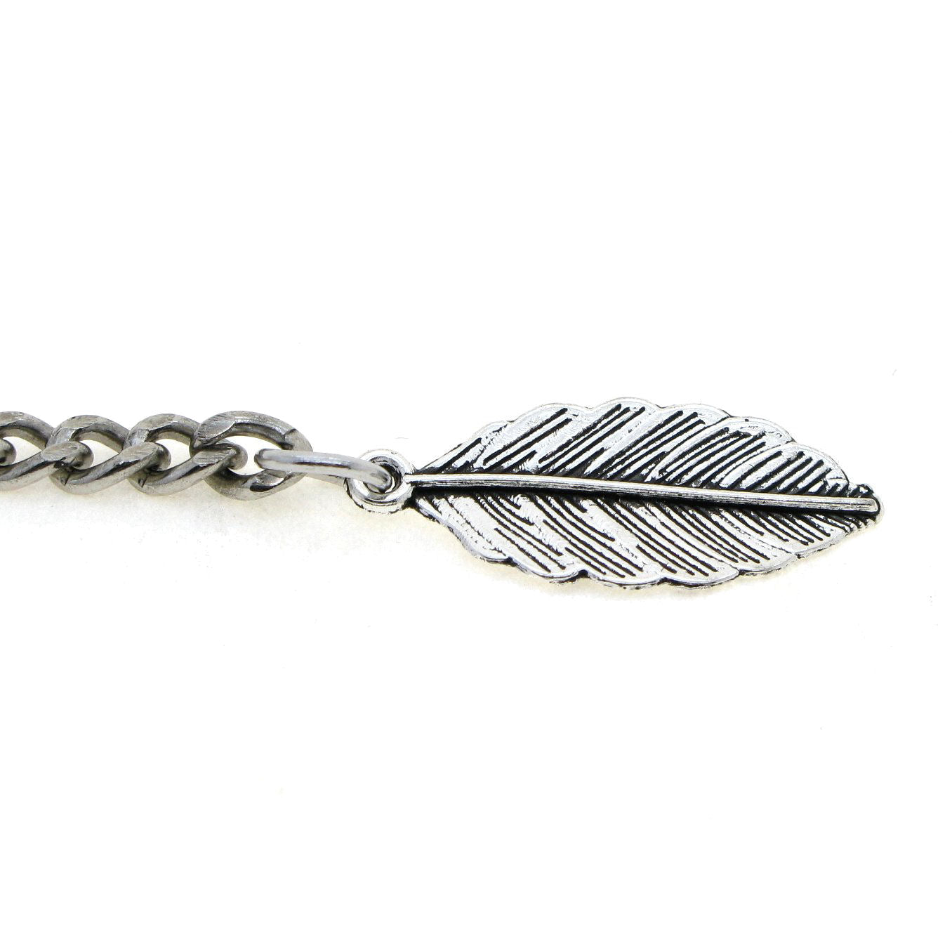 Albert Chain Silver Color Pocket Watch Chains Vest Chain for Men with Leaf Design Fob T Bar AC63