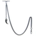 Albert Chain Silver Color Pocket Watch Chains Vest Chain for Men with Animal Tooth Design Fob T Bar AC64