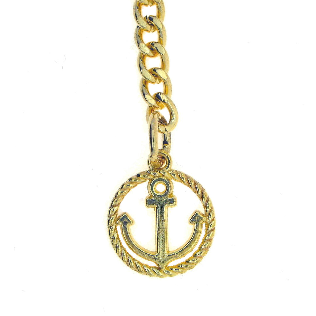 Albert Chain Gold Color Pocket Watch Chains Vest Chain for Men with T Bar Swivel Clasp and Anchor Medal Fob AC66