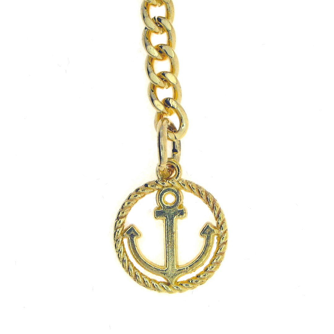 Albert Chain Gold Color Pocket Watch Chains Vest Chain for Men with T Bar Swivel Clasp and Anchor Medal Fob AC66