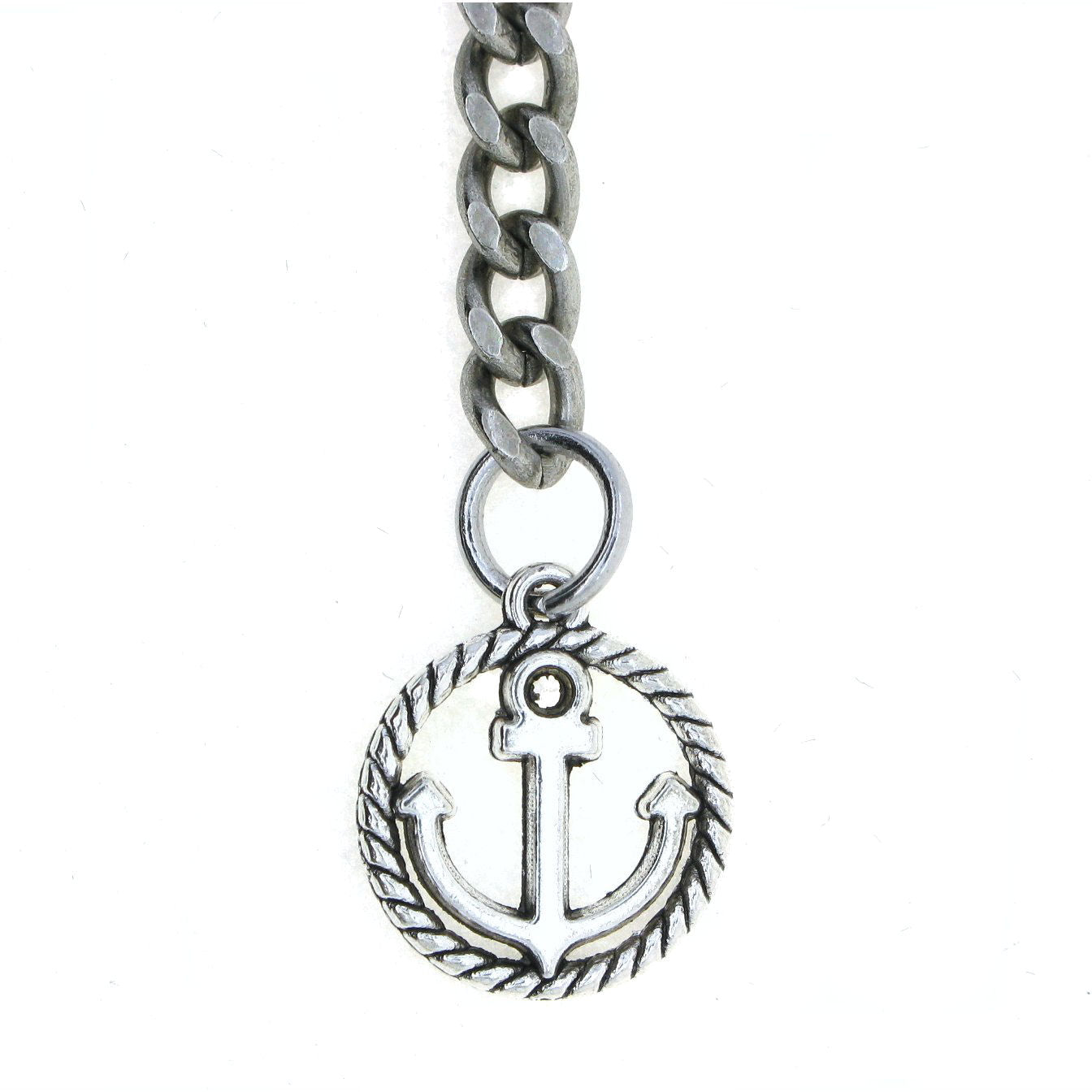 Albert Chain Silver Color Pocket Watch Chains Vest Chain for Men with Anchor Medal Design Fob T Bar AC67