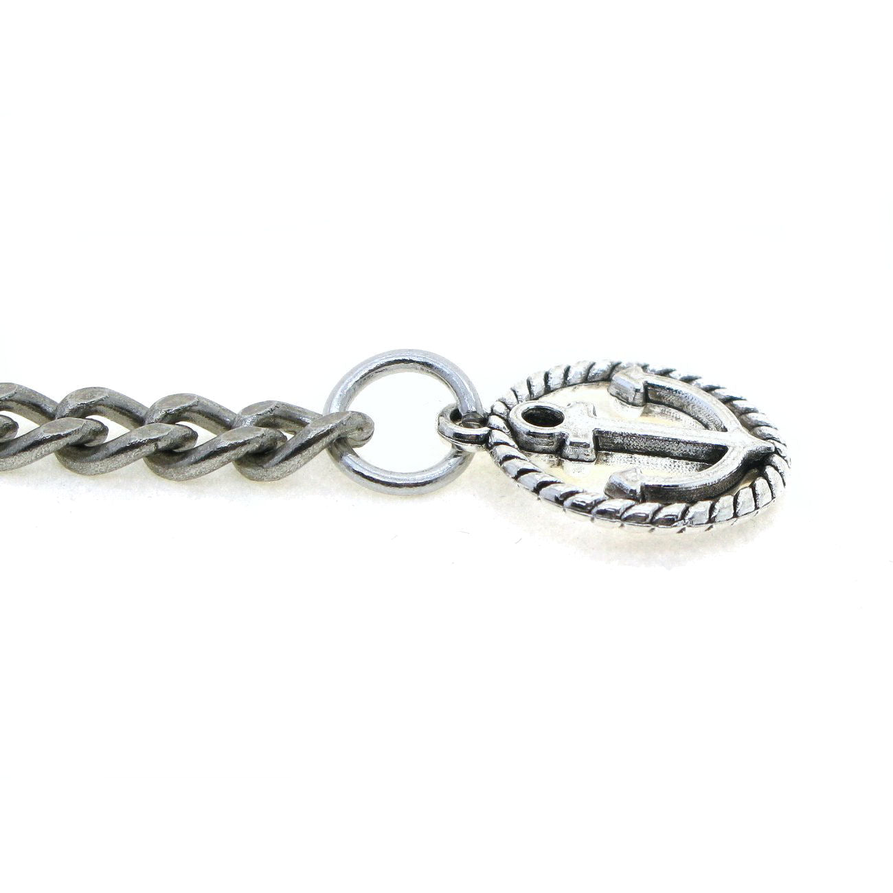 Albert Chain Silver Color Pocket Watch Chains Vest Chain for Men with Anchor Medal Design Fob T Bar AC67