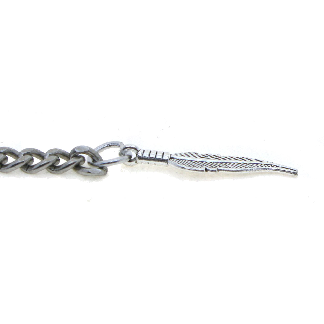 Albert Chain Silver Color Pocket Watch Chains Vest Chains for Men with Feather Design Fob T Bar AC70