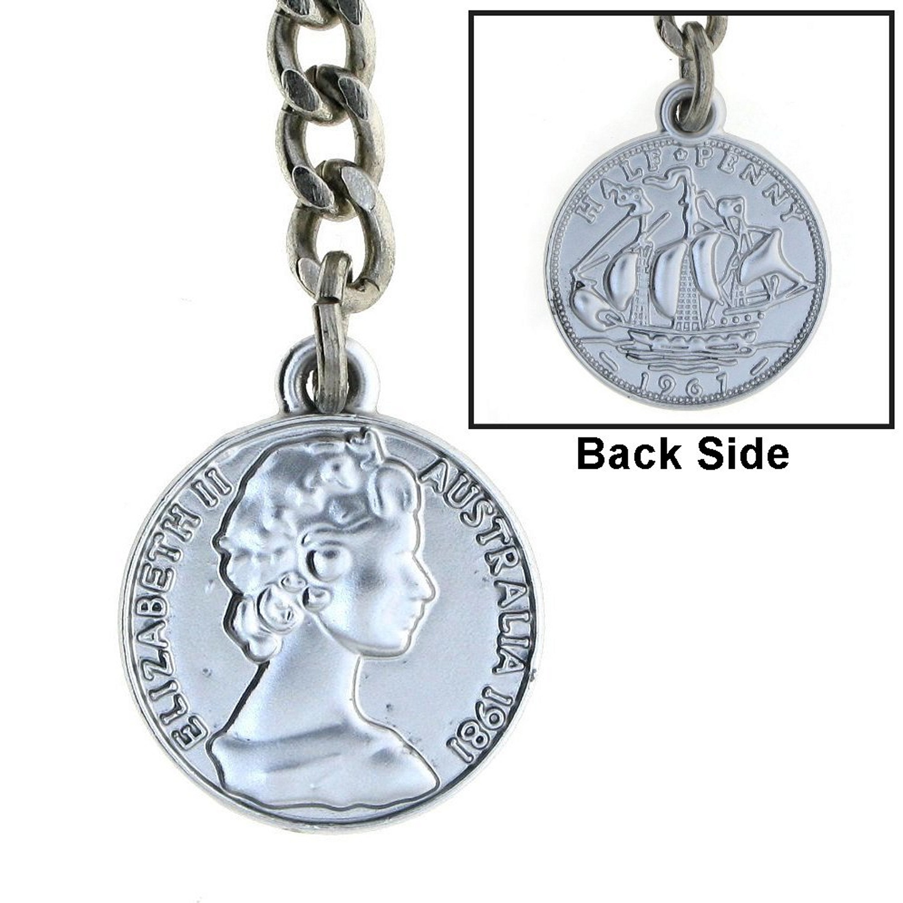 Albert Chain Silver Color Pocket Watch Chains Vest Chains for Men with Queen Elizabeth Half Penny Coin Design Fob T Bar AC72