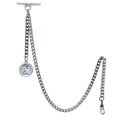 Silver Albert Chain with Queen Elizabeth Coin Design Fob