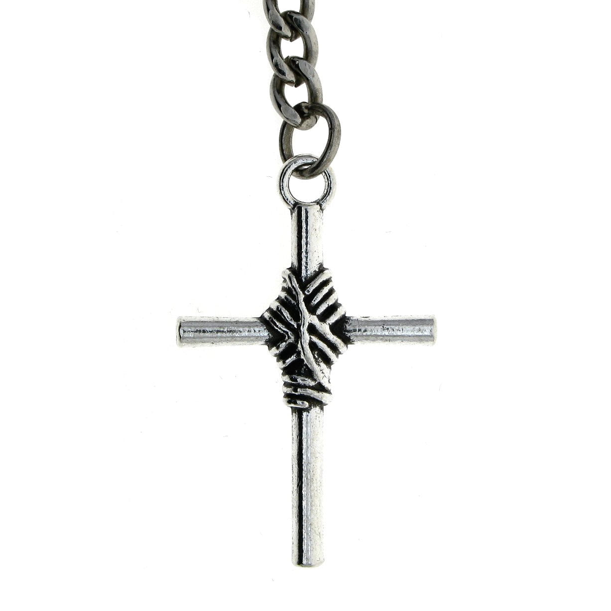 Albert Chain Silver Color Pocket Watch Chains Vest Chain for Men with Cross Design Fob and T Bar AC76