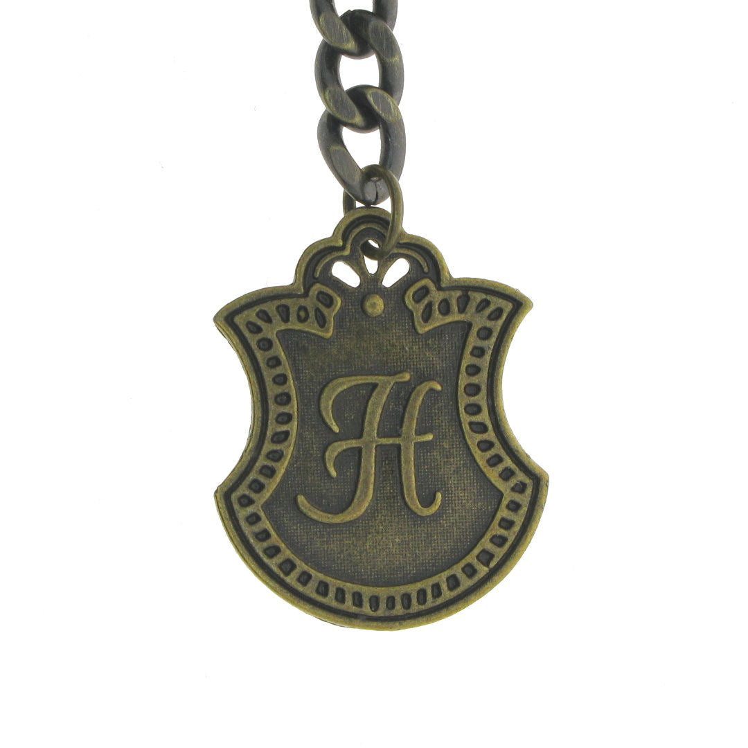 Albert Chain Pocket Watch Chains for Men Antique Brass Color with Alphabet H Initial Letter Fob T Bar AC85