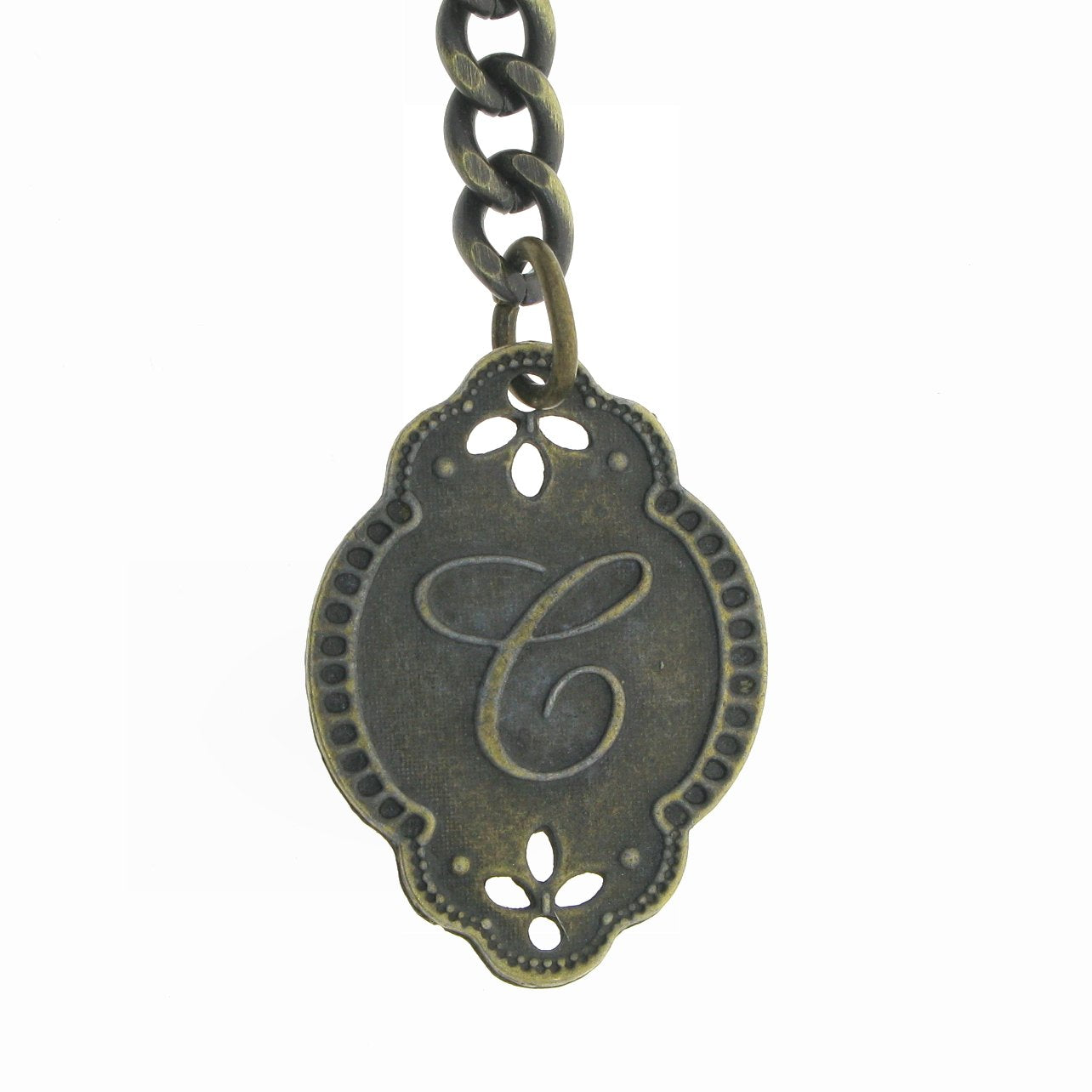 Albert Chain Pocket Watch Chains for Men Antique Brass Color with Alphabet C Initial Letter Fob T Bar AC87