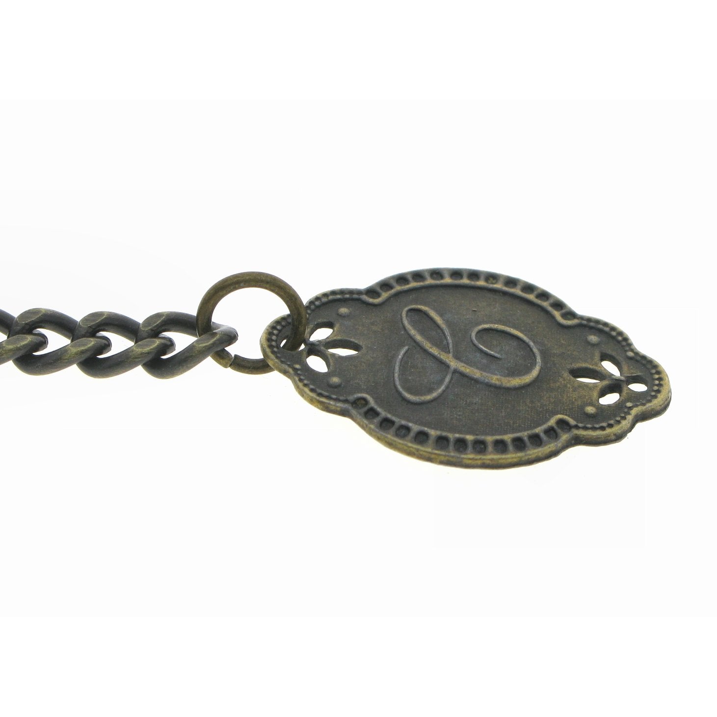 Albert Chain Pocket Watch Chains for Men Antique Brass Color with Alphabet C Initial Letter Fob T Bar AC87