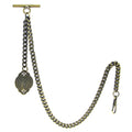 Albert Chain Pocket Watch Chains for Men Antique Brass Color with Alphabet C Initial Letter Fob T Bar AC87
