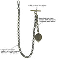 Albert Chain Pocket Watch Chains for Men Antique Brass Color with Alphabet E Initial Letter Fob T Bar AC88