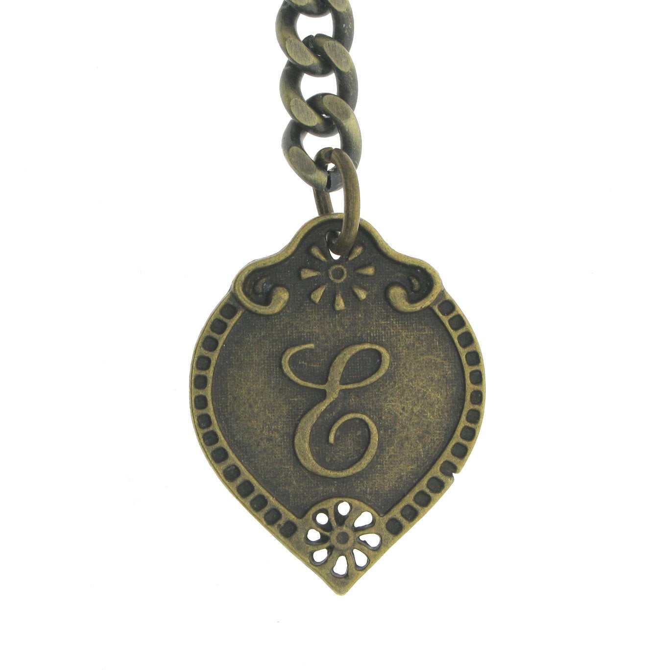 Albert Chain Pocket Watch Chains for Men Antique Brass Color with Alphabet E Initial Letter Fob T Bar AC88