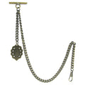 Albert Chain Pocket Watch Chains for Men Antique Brass Color with Alphabet A Initial Letter Fob T Bar AC89