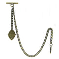 Albert Chain Pocket Watch Chains for Men Antique Brass Color with Alphabet R Initial Letter Fob T Bar AC90