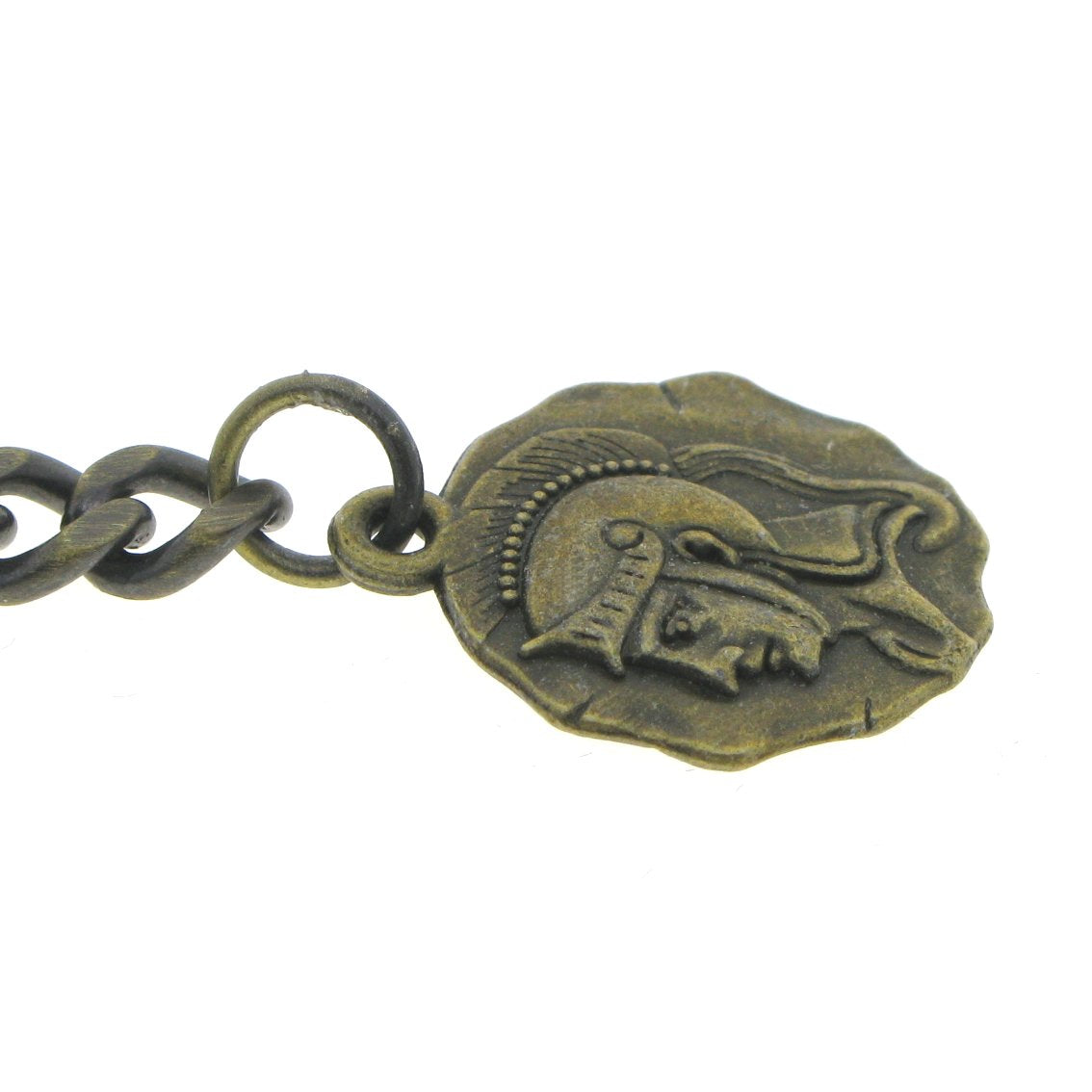 Albert Chain Pocket Watch Chains for Men Antique Brass Color Ancient Warrier Medal Fob T Bar AC92