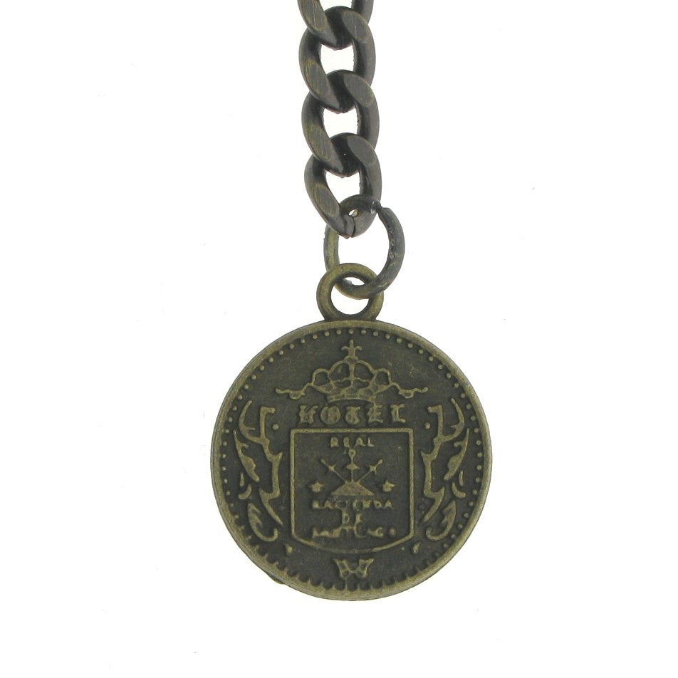 Albert Chain Pocket Watch Chains for Men Antique Brass Color Old Coin Design Fob T Bar AC94