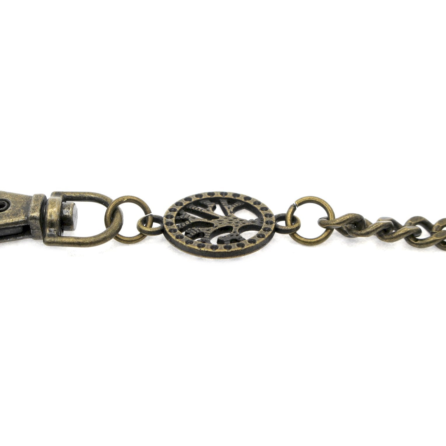 Pocket Watch Chain Antique Brass Color with Life Tree Design Charm Fob ACF173