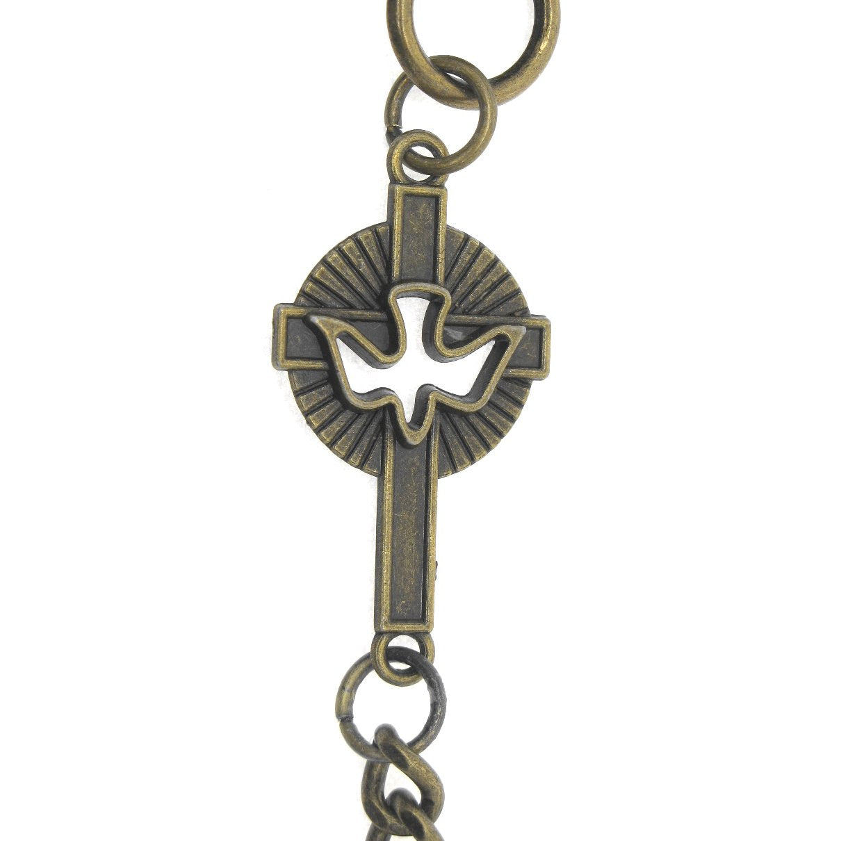 Pocket Watch Chain Antique Brass Color with Cross Design Charm Fob ACF176