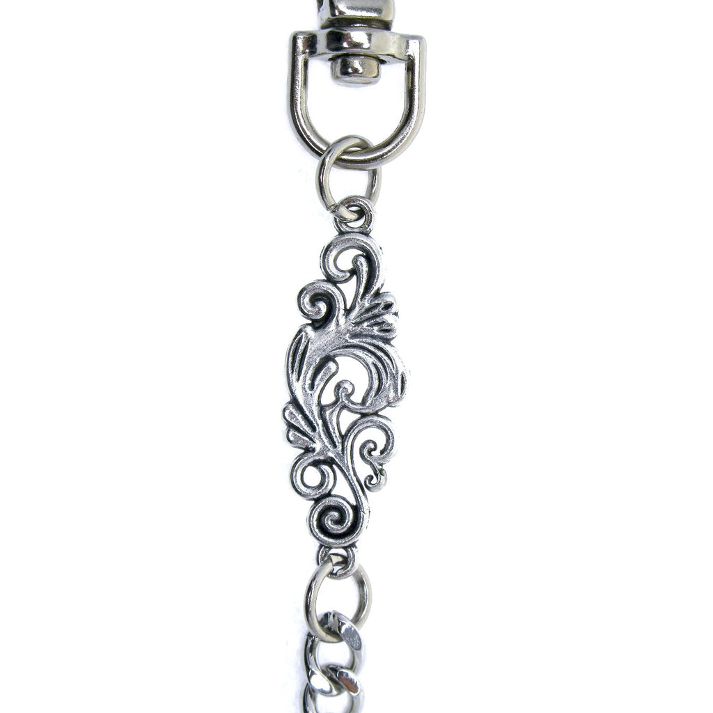 watchvshop Pocket Watch Chain Silver Color Albert Chain for Men with Classic Design Charm Fob and Large Lobster Clasp Swivel Clasp ACF178