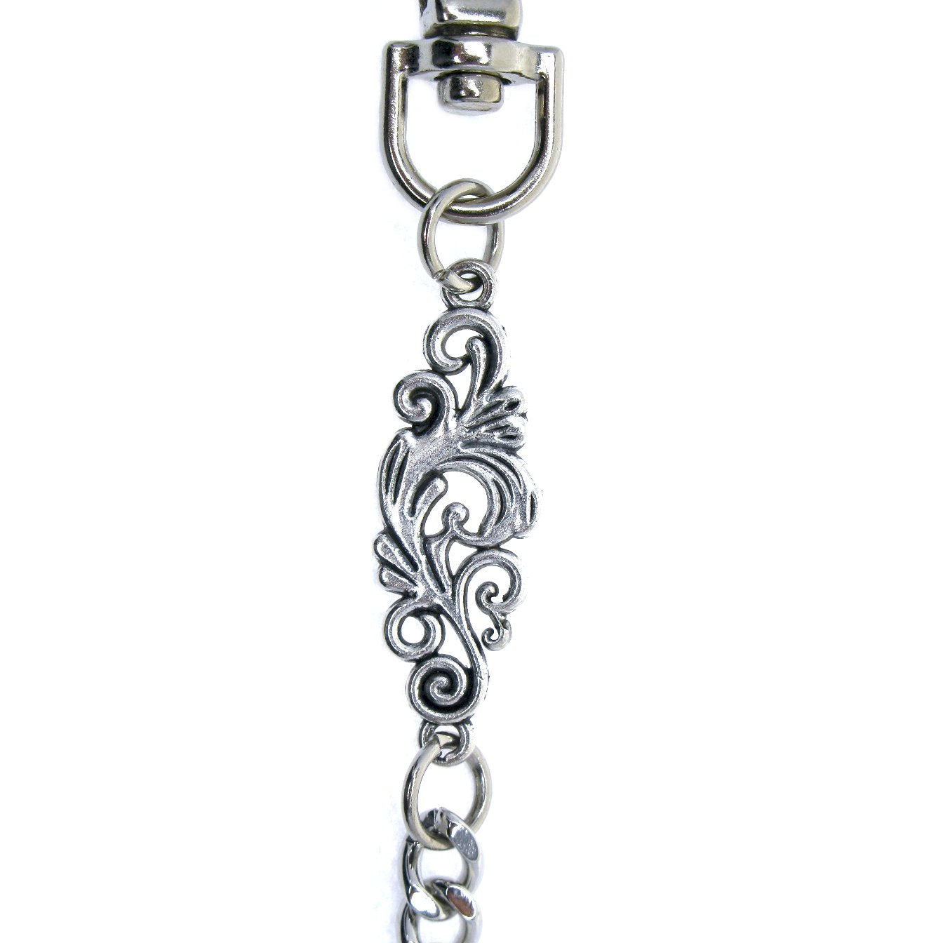 Pocket Watch Chain Silver Color with Classic Design Charm Fob ACF178A
