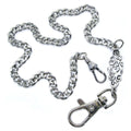 watchvshop Pocket Watch Chain Silver Color Albert Chain for Men with Classic Design Charm Fob and Large Lobster Clasp Swivel Clasp ACF178
