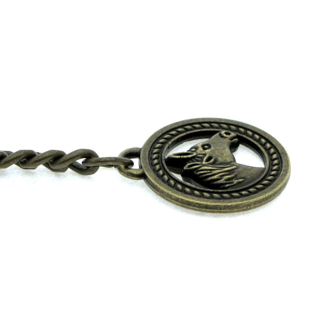 Albert Chain Pocket Watch Chains for Men Antique Brass Color - 2 Ways Usage on Vests & Trousers or Jeans with Horse Design Fob T Bar ACT03