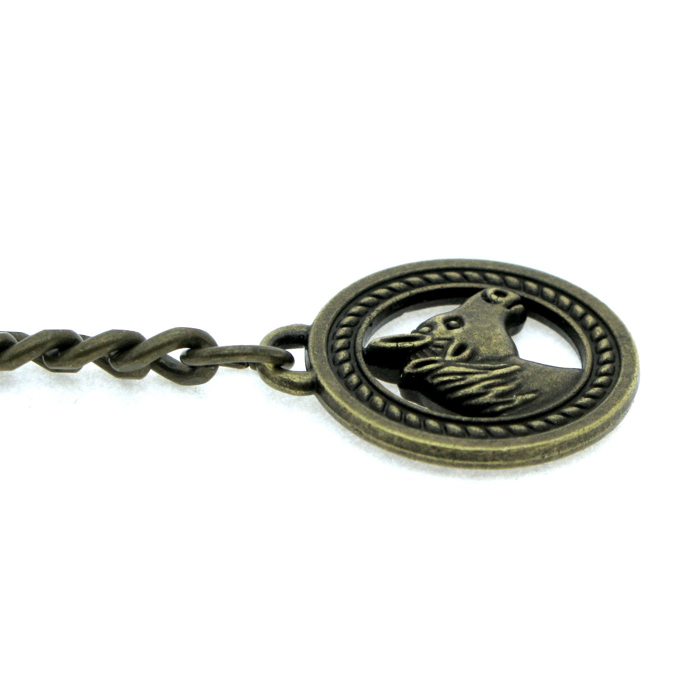 Albert Chain Pocket Watch Chains for Men Antique Brass Color - 2 Ways Usage on Vests & Trousers or Jeans with Horse Design Fob T Bar ACT03